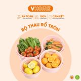  Rổ Nhựa Tròn Kèm Chậu, Bộ Rổ Đựng Đồ Kèm Chậu, Màu Sắc Xinh Xắn Nhựa VĨ HƯNG 
