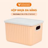  Hộp Nhựa Vĩ Hưng Đựng Đồ Đa Năng Để Bàn 7L Có Bông Hoa Đính Kèm 