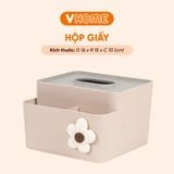  Hộp Đựng Khăn Giấy Ăn Nhựa - Đính Hoa Sang Trọng, Phong Cách - Nhựa Vĩ Hưng 