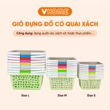  Rổ Chữ Nhật Có Quai, Giỏ Nhựa Đựng Đồ Quán Ăn, Siêu Thị Quai Xách Tiện Lợi Nhựa Vĩ Hưng 