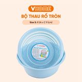  Rổ Nhựa Tròn Kèm Chậu, Bộ Rổ Đựng Đồ Kèm Chậu, Màu Sắc Xinh Xắn Nhựa VĨ HƯNG 