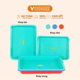 Khay Nhựa Hình Chữ Nhật - Có 3 Kích Cỡ, Đa Màu Sắc - Nhựa PP Chính Phẩm, Bền Bỉ - Nhựa Vĩ Hưng 