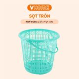  Sọt Rác Tròn Có Quai Nhỏ Gọn, Siêu Tiện Lợi, Màu Sắc Xinh Xắn - Nhựa Vĩ Hưng 