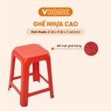  Ghế Nhựa Cao Bông - Chắc Chắn, Dày Dặn, Nhựa Chính Phẩm Bền Đẹp - Nhựa Vĩ Hưng 
