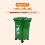  Thùng Rác Công Cộng 60L/100L Nhựa PP Bền Đẹp, Chống Thấm, Nhiều Màu Sắc - Thương Hiệu Vĩ Hưng 