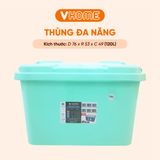  Thùng Nhựa Đựng Đồ Có Bánh Xe 120L Nhựa VĨ HƯNG 