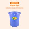  Thùng Nhựa Tròn Có Nắp 100L Nhựa Vĩ Hưng - Đựng Đồ, Lưu Trữ Tiện Lợi 
