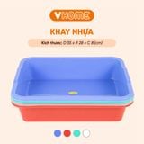  Khay Nhựa Thạch Dừa 35x28x8cm - Bền Đẹp, Đa Dụng, Chất Lượng Cao - Nhựa Vĩ Hưng 