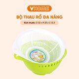  Bộ Thau Rổ Nhựa Cao Cấp Chắc Chắn, Gọn Gàng, An Toàn Sức Khỏe, Đa Dạng Màu Sắc - Nhựa Vĩ Hưng 