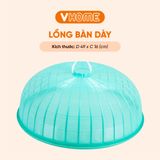  Lồng Bàn Tròn Đậy Thức Ăn, Đường Kính 49cm, Chống Muỗi, Chống Bụi Bằng Nhựa - Tiện Dụng Cho Nhà Bếp Vĩ Hưng 