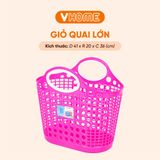  Giỏ Nhựa PP Đi Chợ Loại Lớn, Màu Sắc Tươi Sáng - Bảo Vệ Sức Khỏe, Không BPA Vĩ Hưng 