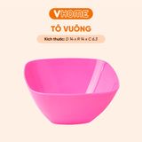  Tô Nhựa Vuông Đựng Thức Ăn 14cm - Màu Trơn Xinh Xắn, Bền Đẹp, An Toàn - Nhựa Vĩ Hưng 
