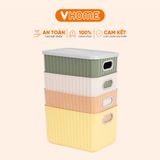  Hộp Nhựa Vĩ Hưng Đựng Đồ Đa Năng Để Bàn 7L Có Bông Hoa Đính Kèm 