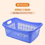 Sóng Nhựa 2 Quai Có Tay Cầm, Hoa Văn Hiện Đại - Nhựa PP Chính Phẩm, Đa Năng - Nhựa Vĩ Hưng 