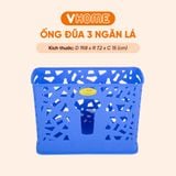  Ống Đũa 3 Ngăn Lá Nhựa Chính Phẩm, An Toàn Sức Khỏe, Bền Đẹp, Tiện Lợi Vĩ Hưng 