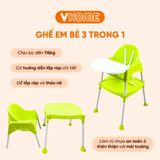  Ghế Ăn Dặm Nhựa Vĩ Hưng Cho Bé, 2 Chế Độ Chân, Kèm Mặt Bàn 
