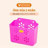  Hộp Đựng Đũa Muỗng 2 Ngăn, Hoa Văn Đẹp, Treo Tường Tiện Lợi - Nhựa Vĩ Hưng 