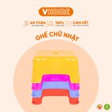  Ghế Đẩu Chữ Nhật, Nhựa PP Nguyên Chất, Hàng Cao Cấp - Ghế Đẩu Thấp - Nhựa Vĩ Hưng 