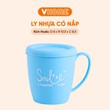  Cốc Nhựa Có Nắp, Chịu Nhiệt Tốt, Màu Sắc Xinh Xắn, Có Quai - Nhựa Vĩ Hưng 