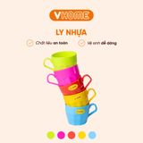  Ly Nhựa Uống Nước Có Quai Cầm, Nhiều Màu Sắc, Chất Lượng Cao - Nhựa Vĩ Hưng 