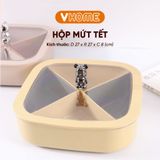  Hộp Mứt Tết Nhựa Vĩ Hưng - Tượng Gấu Dán Nắp, Thiết Kế Hiện Đại 