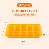  Khay Làm Đá 25 Viên - Không Chứa BPA, An Toàn - Nhựa Vĩ Hưng 