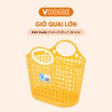  Giỏ Nhựa PP Đi Chợ Loại Lớn, Màu Sắc Tươi Sáng - Bảo Vệ Sức Khỏe, Không BPA Vĩ Hưng 