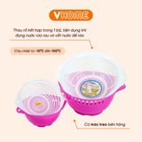  Bộ Thau Rổ Nhựa Cao Cấp Chắc Chắn, Gọn Gàng, An Toàn Sức Khỏe, Đa Dạng Màu Sắc - Nhựa Vĩ Hưng 