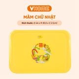  Mâm Khay Cơm Truyền Thống Việt Nam - Nhựa Bền Đẹp, Hình Chữ Nhật - Nhựa Vĩ Hưng 