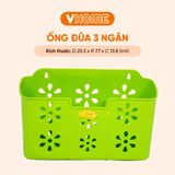  Ống Đựng Đũa Muỗng Hoa, Hộp Đựng Đũa 3 Ngăn Để Bàn - Tiện Lợi, Bền Đẹp - Nhựa Vĩ Hưng 