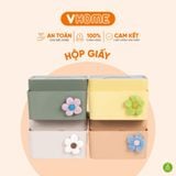  Hộp Đựng Khăn Giấy Ăn Nhựa - Đính Hoa Sang Trọng, Phong Cách - Nhựa Vĩ Hưng 