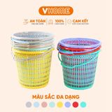  Sọt Rác Tròn Có Quai Nhỏ Gọn, Siêu Tiện Lợi, Màu Sắc Xinh Xắn - Nhựa Vĩ Hưng 