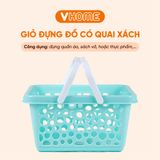  Rổ Chữ Nhật Có Quai, Giỏ Nhựa Đựng Đồ Quán Ăn, Siêu Thị Quai Xách Tiện Lợi Nhựa Vĩ Hưng 