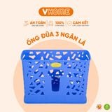  Ống Đũa 3 Ngăn Lá Nhựa Chính Phẩm, An Toàn Sức Khỏe, Bền Đẹp, Tiện Lợi Vĩ Hưng 