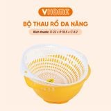  Bộ Thau Rổ Nhựa Cao Cấp Chắc Chắn, Gọn Gàng, An Toàn Sức Khỏe, Đa Dạng Màu Sắc - Nhựa Vĩ Hưng 