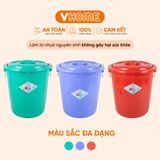  Thùng Nhựa Tròn Có Nắp 90L Nhựa Vĩ Hưng - Đựng Đồ, Lưu Trữ Tiện Lợi 