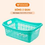  Sóng Nhựa 2 Quai Có Tay Cầm, Hoa Văn Hiện Đại - Nhựa PP Chính Phẩm, Đa Năng - Nhựa Vĩ Hưng 