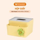  Hộp Đựng Khăn Giấy Ăn Nhựa - Đính Hoa Sang Trọng, Phong Cách - Nhựa Vĩ Hưng 