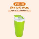  Bình Nước Nắp Bật 500ml Nhựa Chính Phẩm, Nhiều Màu Sắc, Nhỏ Gọn Tiện Lợi, An Toàn, Nhựa Vĩ Hưng 