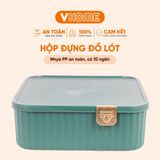  Hộp Nhựa Đựng Đồ Lót, Tất Vớ, Quần Áo Đa Năng - Chia Nhiều Ngăn, Có Nắp Đậy Kín - Nhựa Vĩ Hưng 