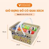  Rổ Chữ Nhật Có Quai, Giỏ Nhựa Đựng Đồ Quán Ăn, Siêu Thị Quai Xách Tiện Lợi Nhựa Vĩ Hưng 