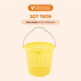  Sọt Rác Tròn Có Quai Nhỏ Gọn, Siêu Tiện Lợi, Màu Sắc Xinh Xắn - Nhựa Vĩ Hưng 
