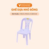  Ghế Nhựa Tựa Lưng Nhỏ Bông - Chắc Chắn, Dày Dặn, Nhựa PP Chính Phẩm - Nhựa Vĩ Hưng 