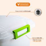  Thùng Nhựa Đựng Đồ Có Bánh Xe 120L Nhựa VĨ HƯNG 