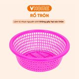  Rổ Tròn Rửa Rau Củ 4 Kích Cỡ - Nhựa Vĩ Hưng, Màu Sắc Đa Dạng, Chất Lượng Cao 