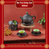 Bộ Ấm Chén Trà Gốm Tử Sa Chóp Sen 300ml 