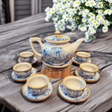  Ấm Chén Vẽ Cúc Cổ Bát Tràng 