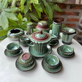  Bộ Ấm Chén Trà Gốm Tử Sa -Màu Xanh Ngọc Kèm Phụ Kiện 