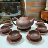  Bộ Ấm Chén Trà Gốm Tử Sa Màu Nâu Đỏ 