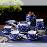  Bộ ấm Chén Men Lam Hoa Dây 